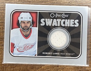 2006-07 O-Pee-Chee Swatches ROBERT LANG Game Used Jersey Detroit Red Wings
