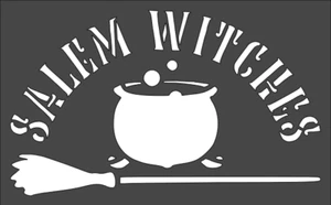 6.5"x10" Clear Plastic Stencil - Salem Witches (SD394) - Picture 1 of 2