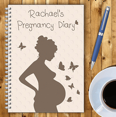 A5 Personalised Pregnancy Diary, Wire Bound Pregnancy Journal, Gift, Own Name,03 • 7.44£