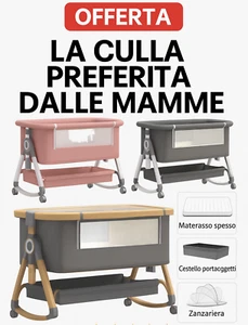 Culla Neonato 5 in 1 Regolabile con Zanzariera, Dondolo e Cestino Portaoggetti - Foto 1 di 53