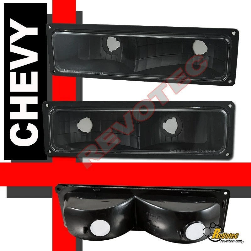 Luces de estacionamiento para parachoques negras Chevy GMC C/K Silverado Tahoe Sierra Suburban 88-98 Foto 1 de 1