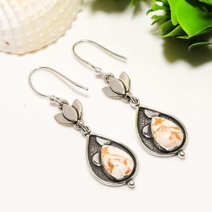 Copper White Turquoise Earring, 925 Sterling Silver Earring, Gemstone Earring - Picture 1 of 4