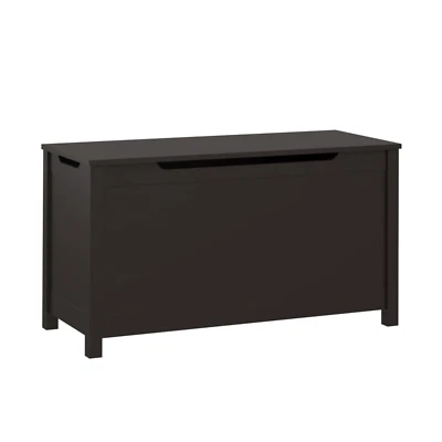 Caja de juguetes de madera cofre de almacenamiento baúl banco con tapa de bisagras de seguridad para niños niños Foto 1 de 4