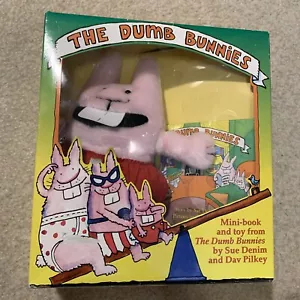 Juego de mini libro y figuras de juguete de peluche The Dumb Bunnies Dav Pilkey raro 1997 de colección - Imagen 1 de 12