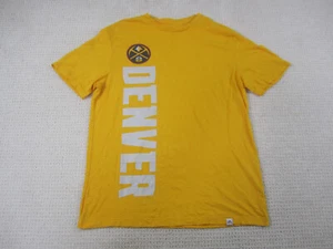 Denver Nuggets Shirt Mens Medium Yellow NBA Graphic Print Short Sleeve Crew Neck - Picture 1 of 8