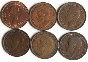 Sechs Großbritannien Pennies 1920, 27, 30, 37, 40, 56 (L20) - Bild 1 von 14