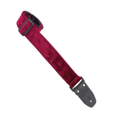 Henry Heller Guitar Strap 2" Wide Crushed Velvet Red - Image 1 of 4