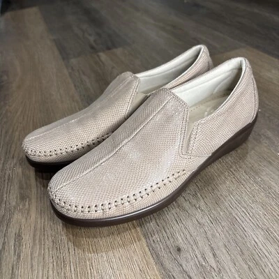 Zapatos SAS para mujer Dream Mushroom imitación serpiente beige planos sin cordones talla 7,5 mocasín Foto 1 de 4