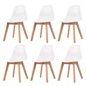 Dining Chairs 6 pcs White Plastic vidaXL - Picture 1 of 6