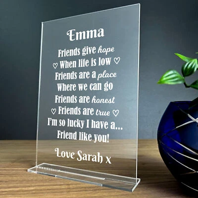 RED OCEAN Personalised Plaque For Best Friend Birthday Gift For Friend Friendship Plaque