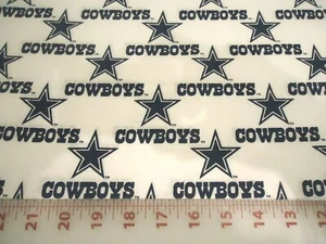 NFL Dallas Cowboys tessuto di cotone 9" x 58" bianco - Foto 1 di 2