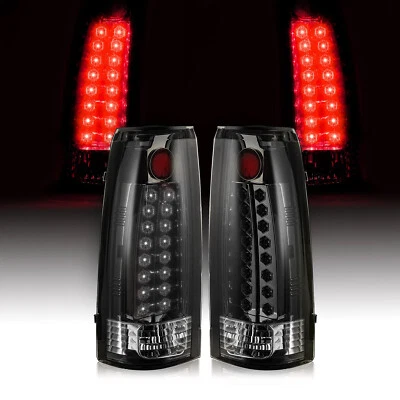 DOT Fits 88-98 Chevy GMC C/K 1500-3500 Yukon Silverado Smoke LED Tail Lights - Image 1 of 4