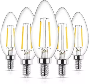 Ascher E12 LED Classic Candelabra Clear Bulb, Equivalent 40W Warm White - 5 pc - Picture 1 of 9
