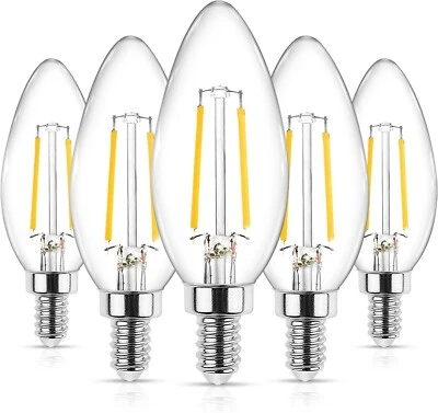 Ascher E12 LED Classic Candelabra Clear Bulb, Equivalent 40W Warm White - 5 pc - Image 1 of 4