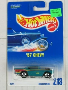 Hot Wheels 1992 #213 '57 Chevy Teal 5 raggi - Foto 1 di 5