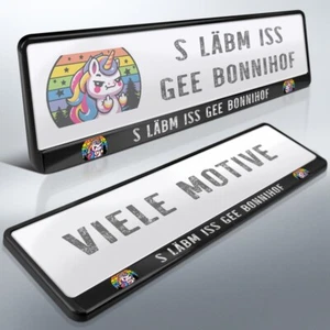 2 Kennzeichenhalter | FREISTAAT SACHSEN 09 | Einhorn Gee Bonnihof | DHL-Versand - Bild 1 von 8