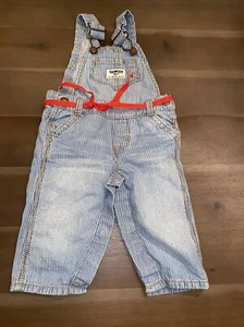 Oshkosh Striped Overalls Size 6 Mos - Picture 1 of 4