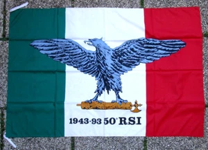 Bandiera "50° R.S.I. - REPUBBLICA SOCIALE ITALIANA - 1943/1993" - Dim. 100 x 150 - Foto 1 di 1