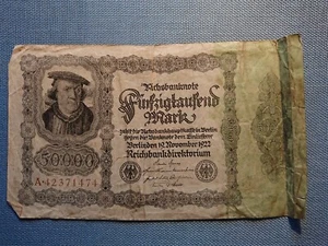 alte Reichsbanknote Fünfzigtausend 50000 Mark Berlin 19. November 1922 A42371474 - Bild 1 von 2