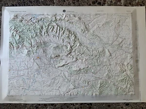 Vintage 1965 Hubbard Vernal, Utah Color 3D Topographical Map Prepared by US Army - Picture 1 of 12