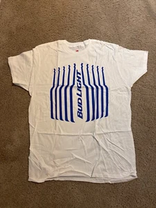 Bud Light Beer Wavy Line Bottle Logo White T-Shirt size Large - Picture 1 of 3