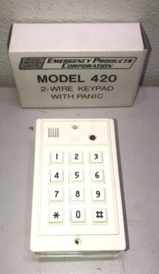 EMERGENCY PRODUCTS CORPORATION EPC MODEL 420 2-WIRE KEYPAD W/ PANIC P/N 1630 - Image 1 of 4