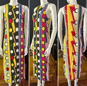 Gianni Versace Couture Vintage Iconic Comic Pop Art Column Dress Size Small - Picture 1 of 8