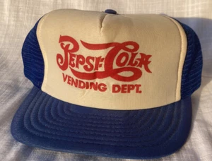 Vintage Rare Retro Pepsi Vending Department Employee Classic Trucker Hat - Imagen 1 de 11