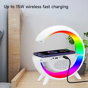 CASSA BLUETOOTH LED WIRELESS CHARGING SPEAKER PORTATILE RADIO FM HIFI SOUND - Imagen 1 de 5