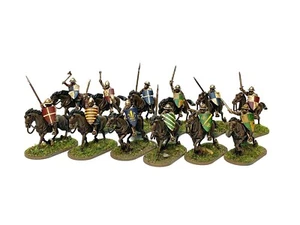 BARONS WAR MOUNTED SERJEANTS 12 28mm painted historical wargames MEDIEVAL HYW - Picture 1 of 3
