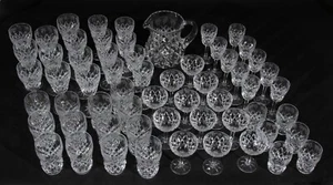 Boda Crystal Roaring 20's Cocktail Glasses Etched Grape Diamond Swedish 52 pc. - Picture 1 of 6