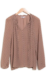 DR2 by Daniel Rainn-Long Puff Sleeve Acoordian Pleat Top-Size: 1X-Taupe-NEW!!