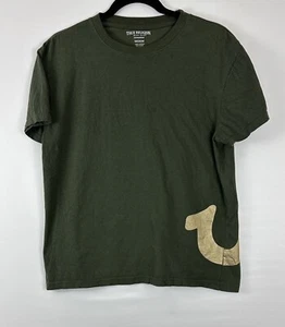 Camiseta verde para hombre True Religion con logotipo dorado de Buda talla mediana - Imagen 1 de 3