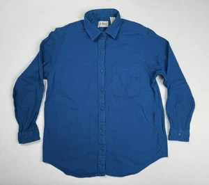 LL Bean Cool Weave blau Knopfleiste Langarmshirt 100 % Baumwolle USA Damen M - Bild 1 von 9