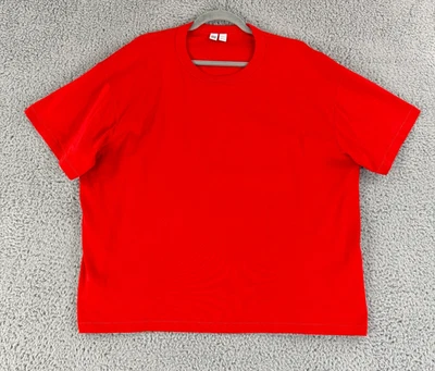 Camiseta Uniqlo U de gran tamaño para mujer grande roja manga corta cuello redondo 100 % algodón Foto 1 de 4