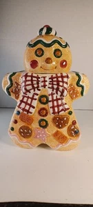 Jay Import Gingerbread Man Cookie Jar Vtg 1996 Xmas Holiday Canister New Large - Picture 1 of 10