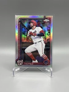2025 Topps Chrome Baseball Juan Yepez Refractor #16 Nationals - Picture 1 of 2