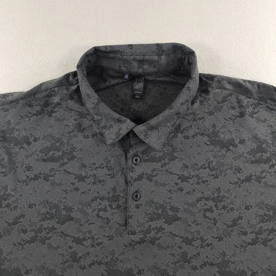 阿迪达斯高尔夫 Polo 男式 3XL 灰色迷彩性能弹力通风 — 第 1/4 张图片