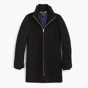 J. Crew Lodge Coat in Italian stadium-cloth wool - Black 2P Women’s NWT Classic - Picture 1 of 11
