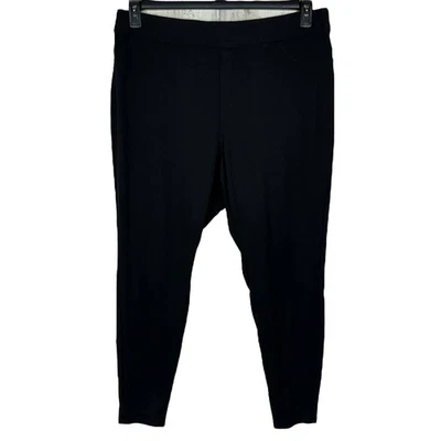 Pantalones al tobillo Lane Bryant talla 18/20 Ponte elásticos planos delanteros bolsillos traseros negros Foto 1 de 4