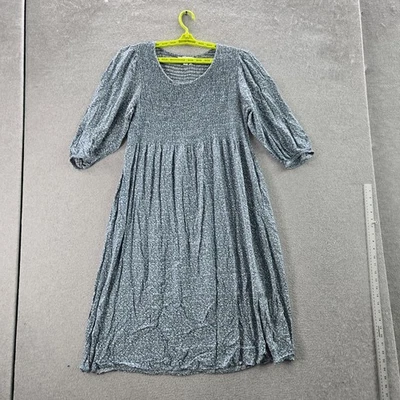 Vestido para mujer Croft & Barrow 0X azul floral línea A Cottagecore manga 3/4 Foto 1 de 4