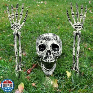 Halloween Decorations Outdoor Decor, Realistic Skeleton Ground Breaker 3-Piec - Picture 1 of 5