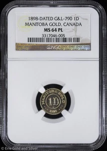 1898-Dated $1 Canada Prooflike Manitoba Gold Dollar NGC MS 64 PL | G&L-790 X#12 - Picture 1 of 4