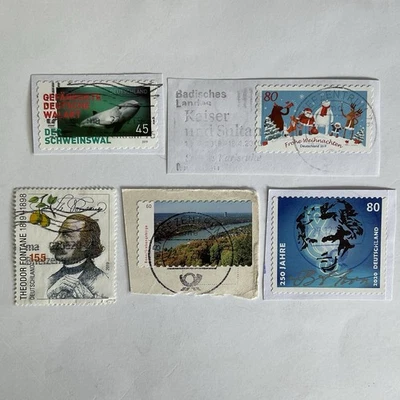 5 Germany stamps~2019-2020~Beethoven 250~Fontane~Christmas~Rhine River~porpoise - Image 1 of 4