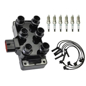 Ignition Coil & 6pcs Spark plug & 6pcs Wire Accessories For Ford F-150 V6 1997 - Picture 1 of 14