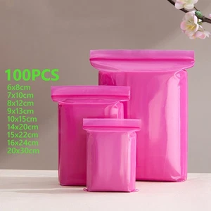 Folienbeutel ZIP Beutel Druckverschlussbeutel Polybeutel Pfirsich Rot 50 Stk - Picture 1 of 8