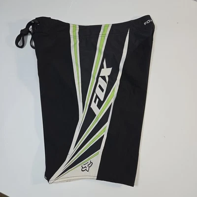 Fox Racing Board Shorts Natación Surf Hombres 33 Negro Blanco Verde FOXTECH Foto 1 de 4