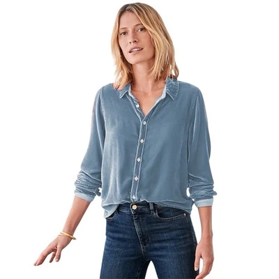 CP SHADES Romy бархата рубашка на пуговицах Sz S маленький шелк вискоза богемный блузка - Изображение 1 из 4