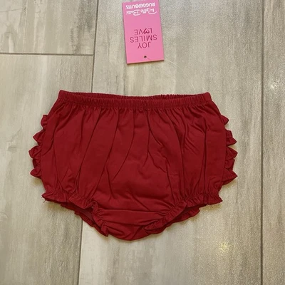 ¡Nuevo! RuffleButts Vibrante Rojo Tejido Algodón Volantes Florers, Niñas 3-6 Meses Foto 1 de 4