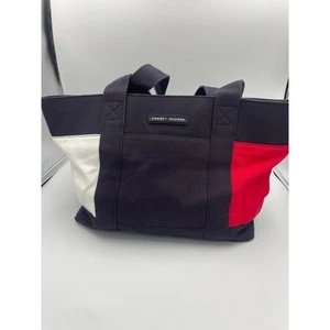 Tommy Hilfiger Tasche dunkelblau Colorblock Canvas rot weiß - Bild 1 von 8